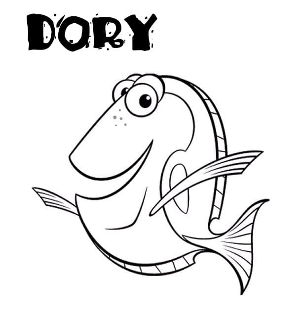 Desenho de Dory de Procurando Dory para Colorir e Pintar
