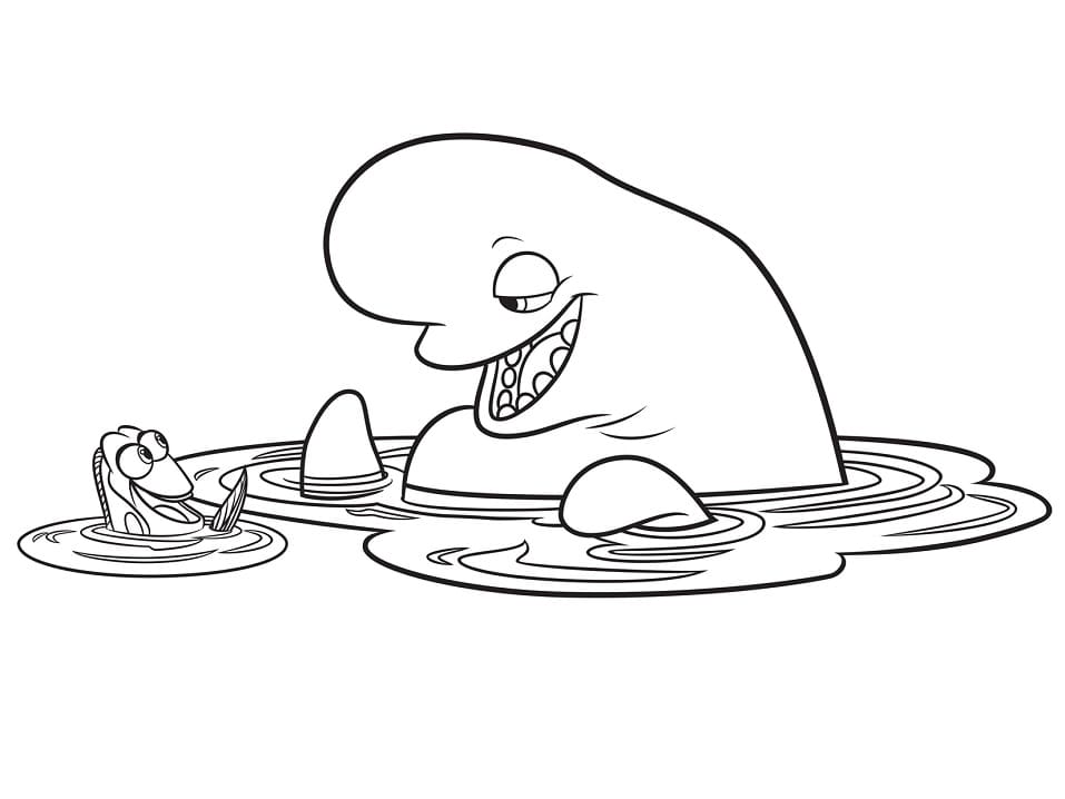 Desenho de Dory e Bailey de Procurando Dory para Colorir e Pintar