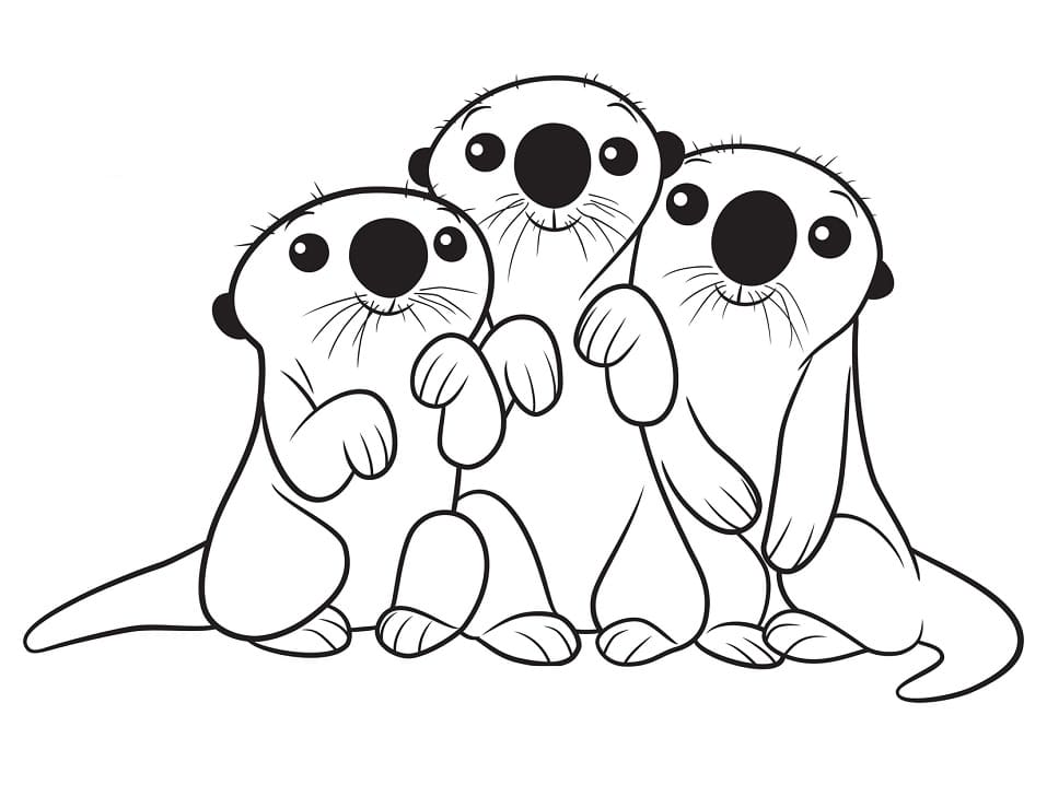 Desenho de Lontras de Procurando Dory para Colorir e Pintar