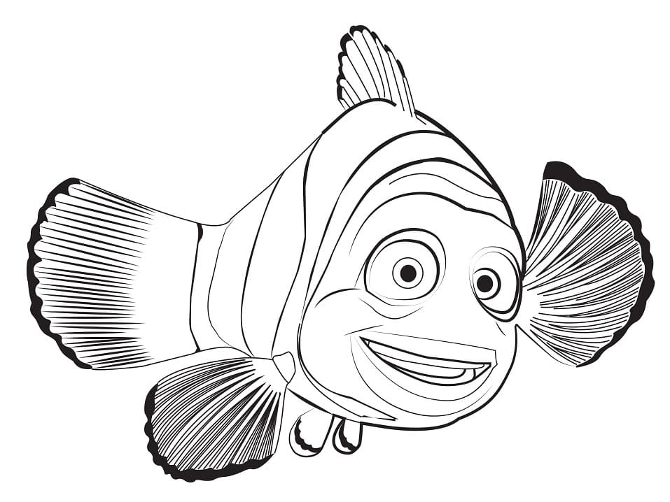 Desenho de Marlin de Procurando Dory para Colorir e Pintar