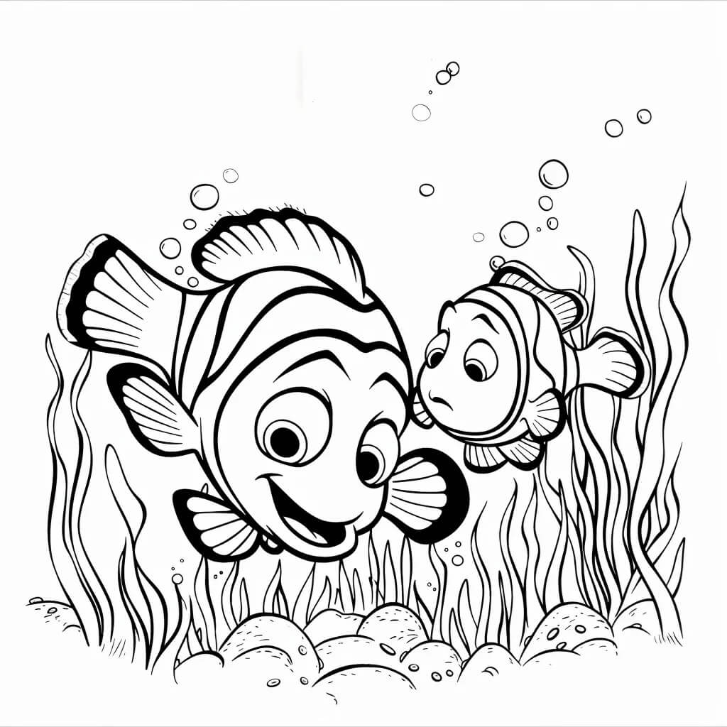 Desenho de Disney Pixar Procurando Nemo para Colorir e Pintar