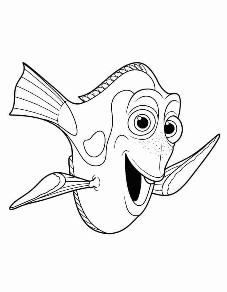 Desenho de Procurando Nemo Grátis para Crianças para Colorir e Pintar