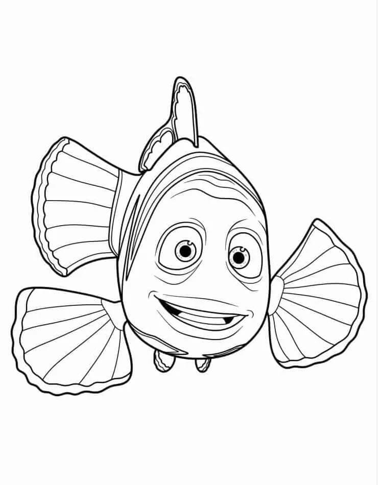 Desenho de Procurando Nemo Grátis para Colorir e Pintar