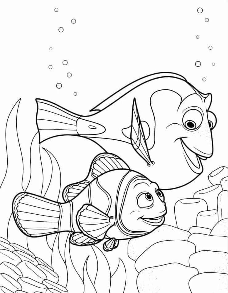 Desenho de Procurando Nemo Imprimivel para Colorir e Pintar