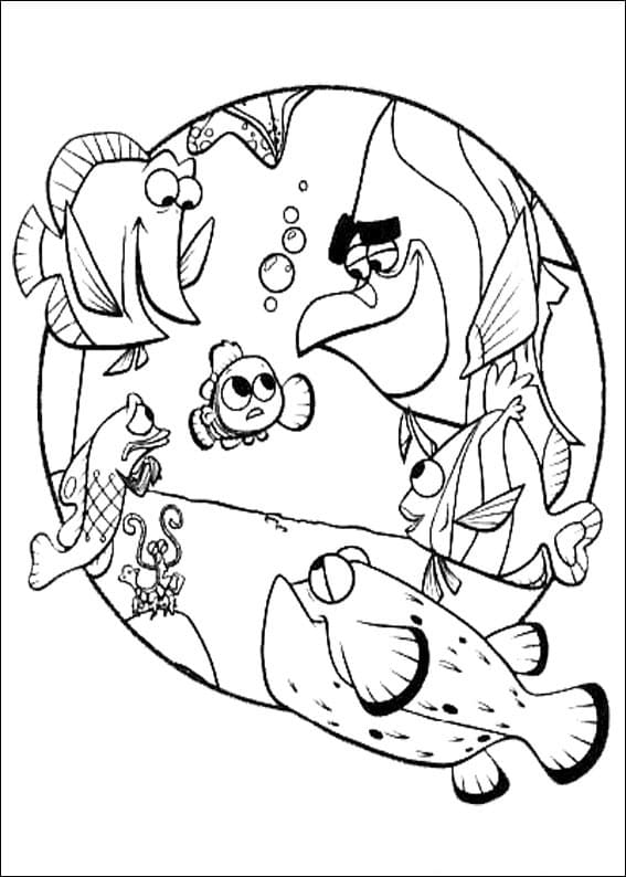 Desenho de Procurando Nemo Download para Colorir e Pintar