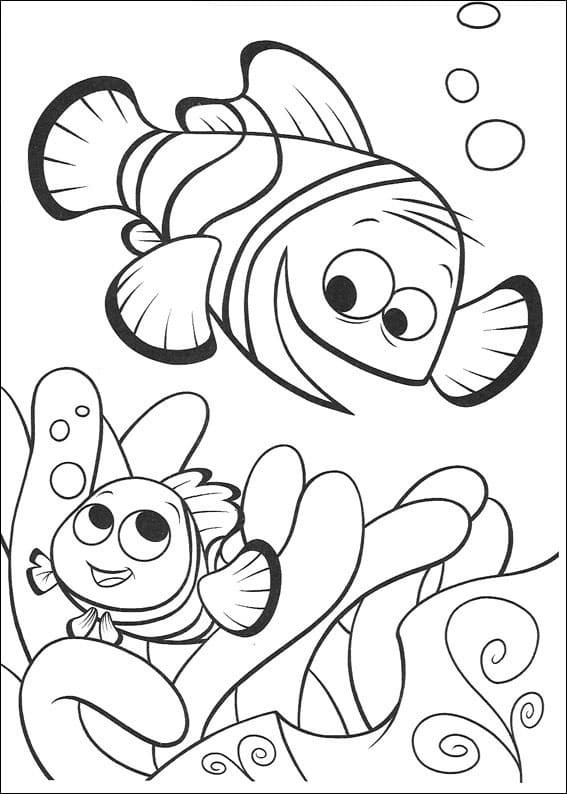 Desenho Nemo e Marlin para Colorir e Pintar