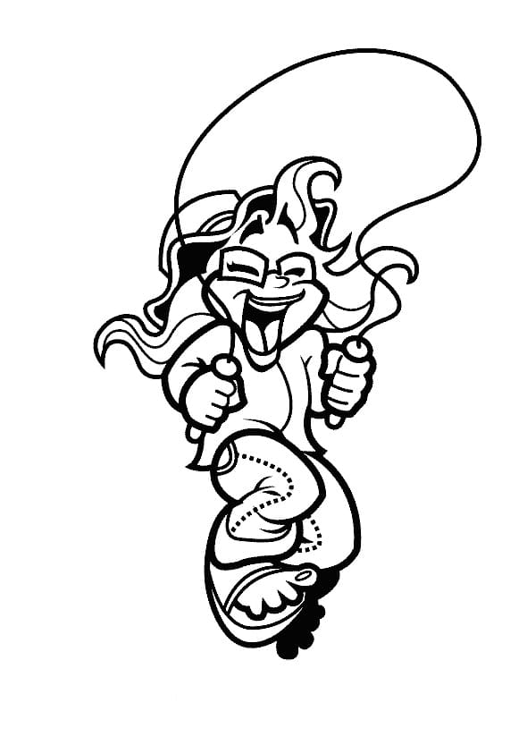Desenho de Imagem de Pular Corda para Colorir