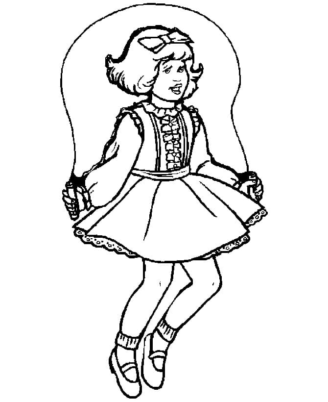 Desenho de Pular Corda para Crianças para Colorir