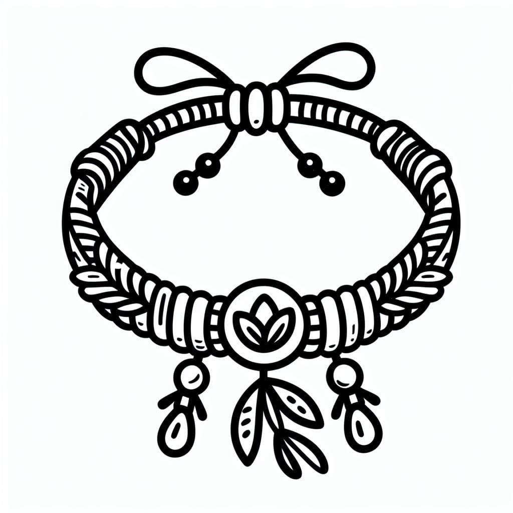 Desenho de Bela Pulseira para Colorir e Pintar