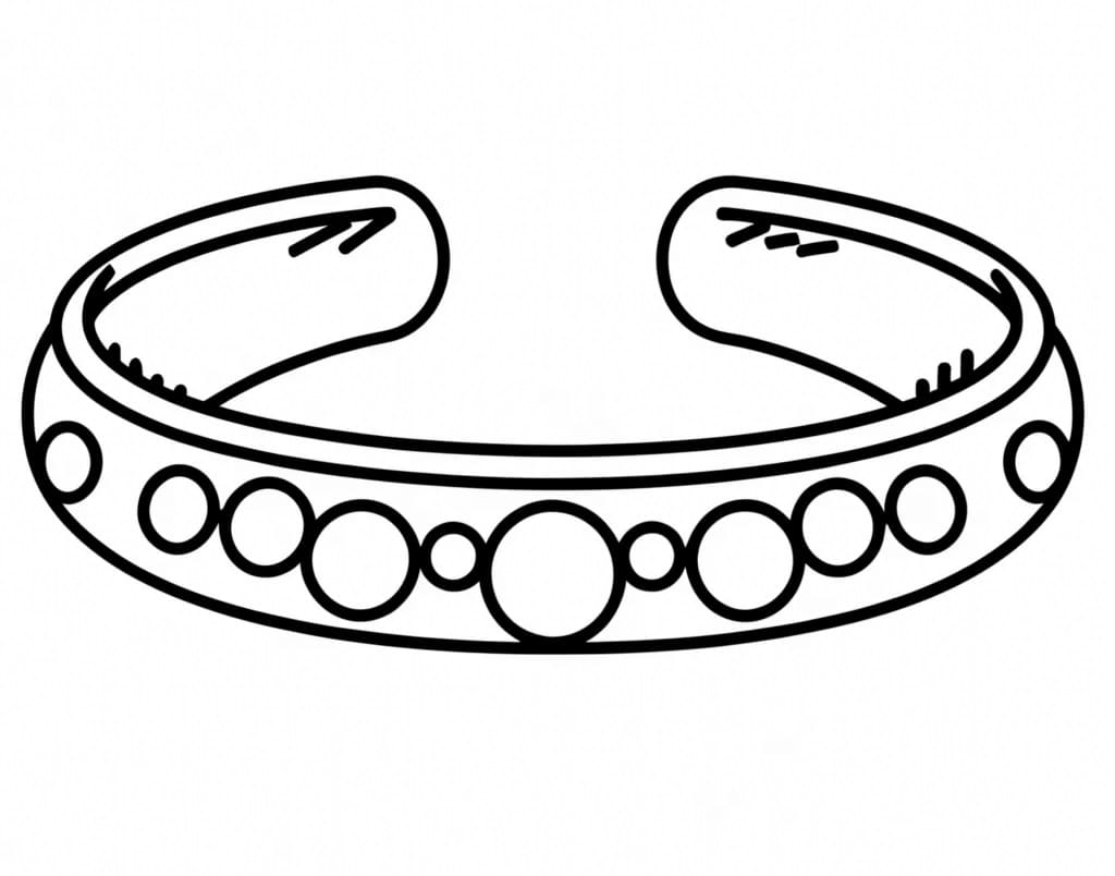 Desenho de Pulseira Básica para Colorir e Pintar