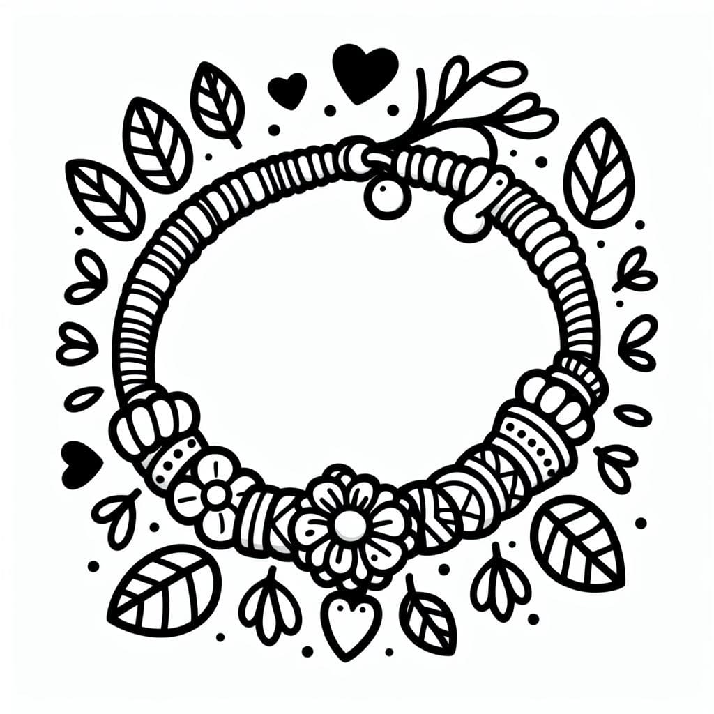Desenho de Pulseira Imprimivel para Crianças para Colorir e Pintar
