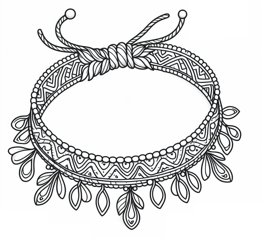 Desenho de Pulseira Imprimivel para Colorir e Pintar