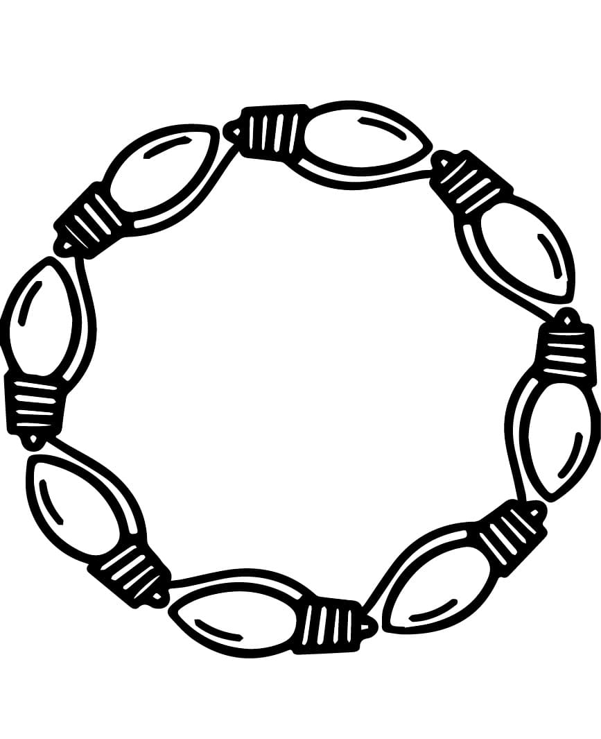 Desenho de Pulseira Lâmpada para Colorir e Pintar