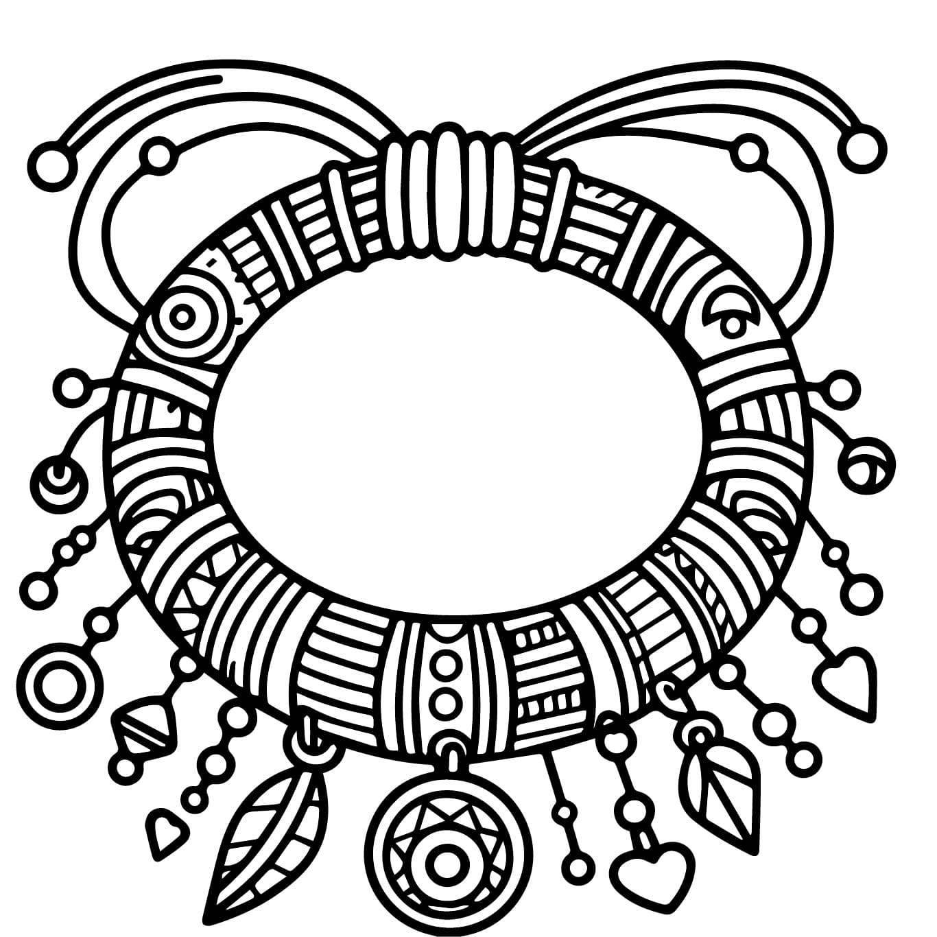 Desenho de Pulseira Perfeita para Colorir e Pintar