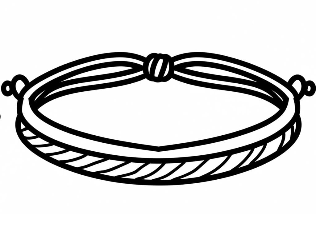 Desenho de Pulseira Simples para Colorir e Pintar