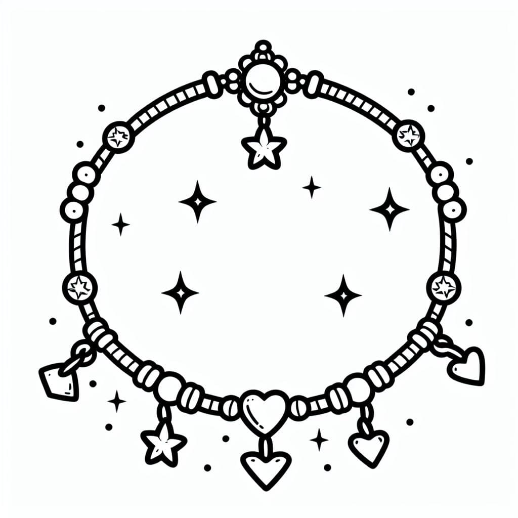 Desenho de uma Bela Pulseira para Colorir e Pintar
