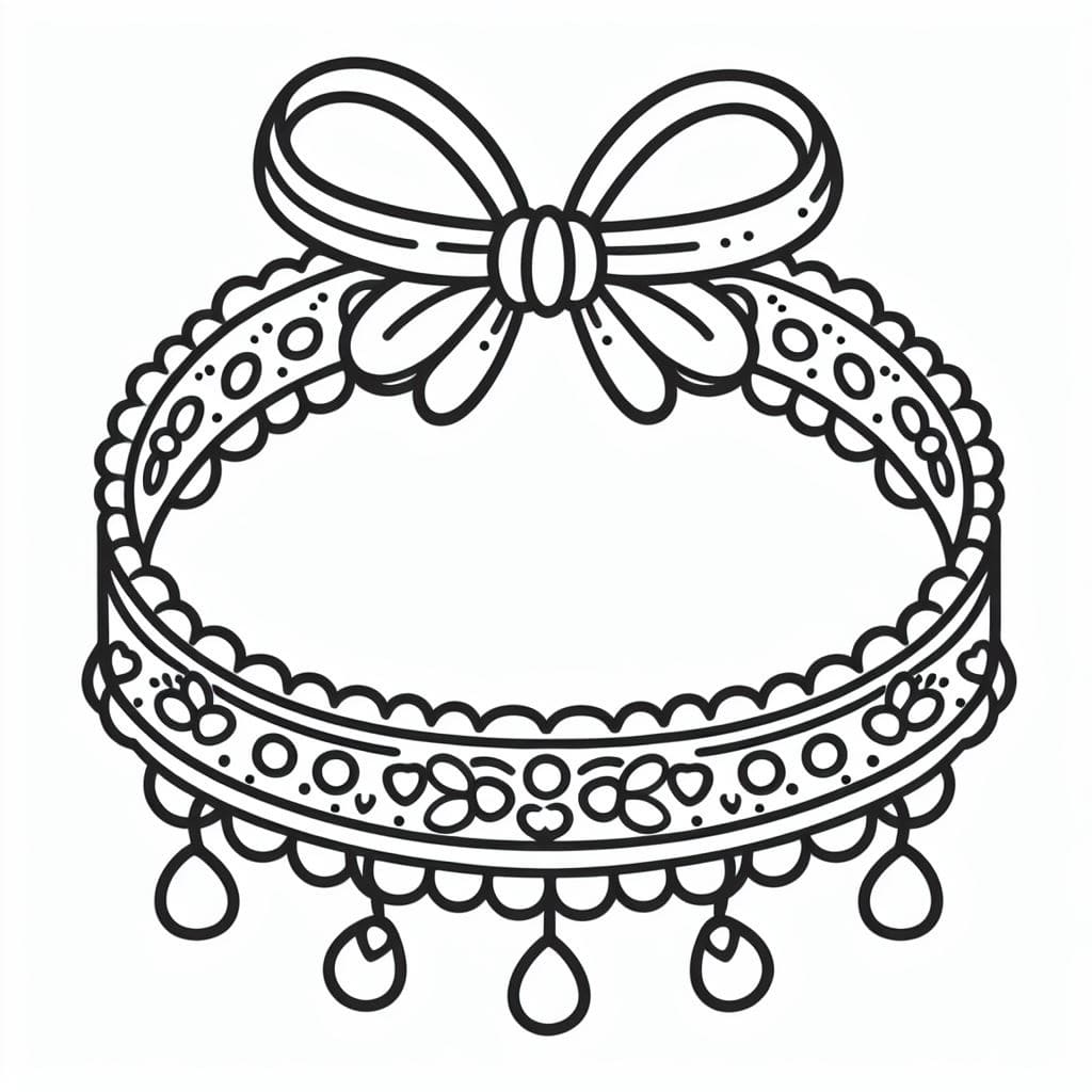 Desenho de uma Linda Pulseira para Colorir e Pintar
