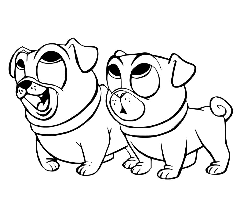 Desenho de Bingo de Rolly Puppy Dog Pals para Colorir e Pintar