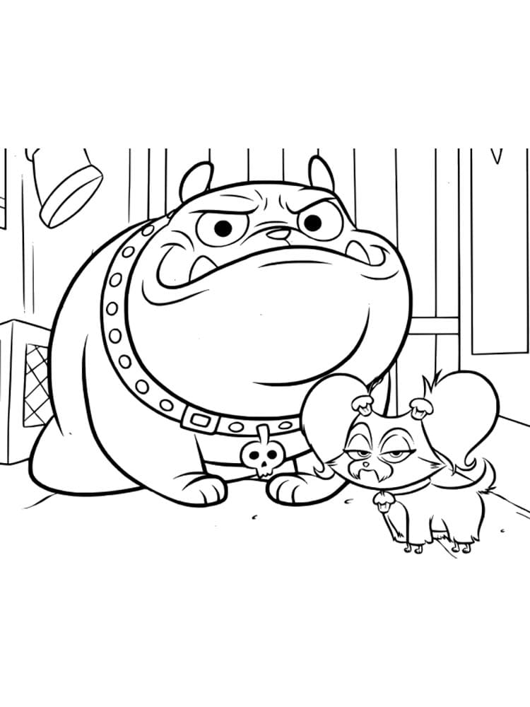 Desenho de Rufus e Cupcake Puppy Dog Pals para Colorir e Pintar