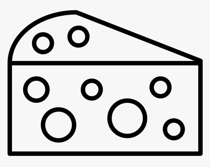 Desenho de Queijo Grátis para Colorir e Pintar