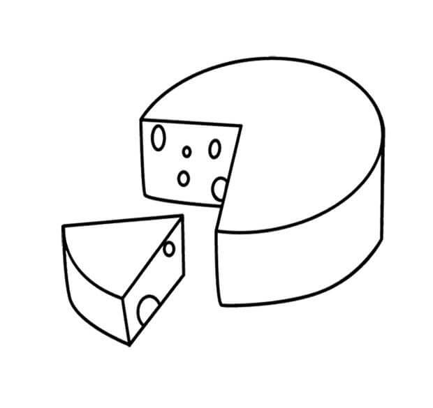 Desenho de Queijo Grátis para Imprimir e Colorir e Pintar