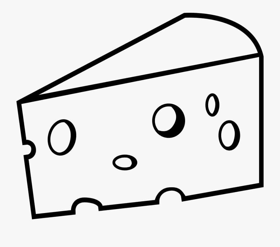 Desenho de Queijo Imprimivel para Imprimir e Colorir e Pintar