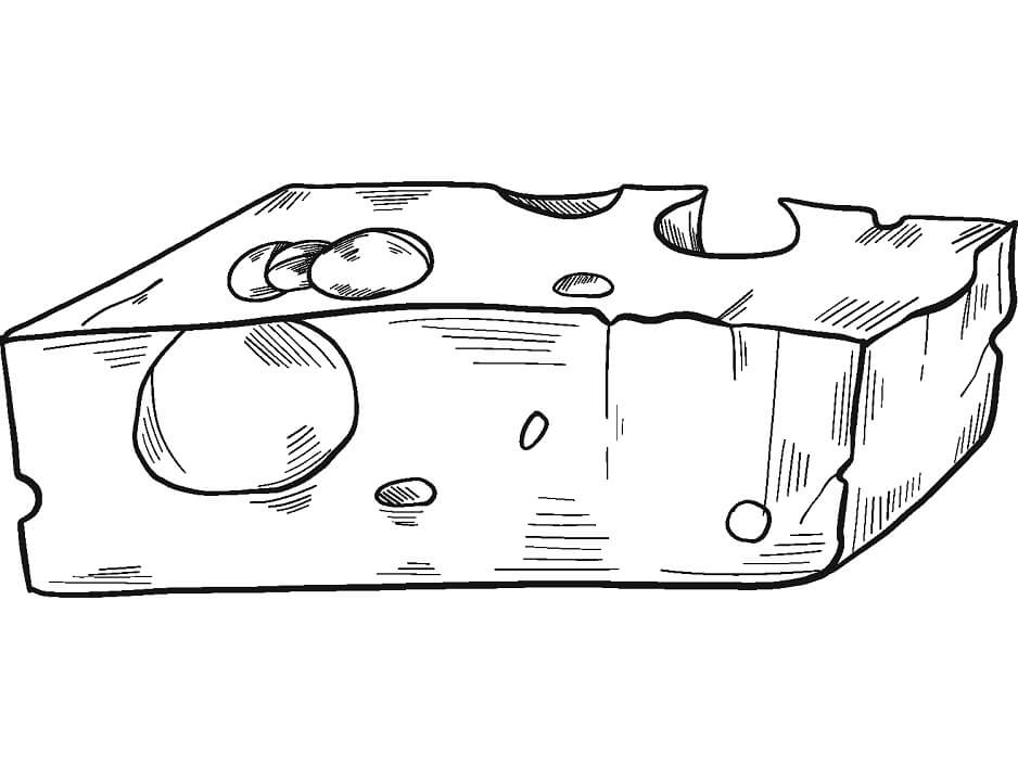 Desenho de Queijo para Imprimir Download e Pintar