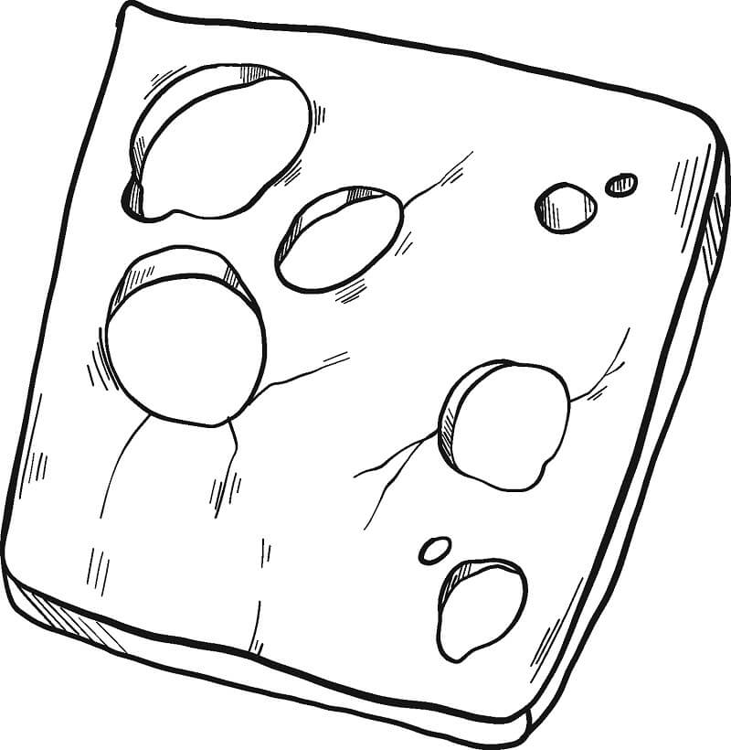Desenho de Queijo Pdf para Colorir Grátis e Pintar