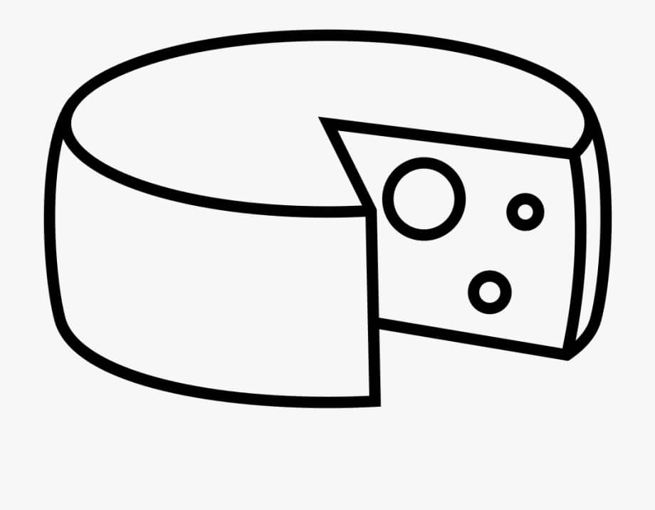 Desenho de Queijo Pdf para Imprimir e Colorir e Pintar