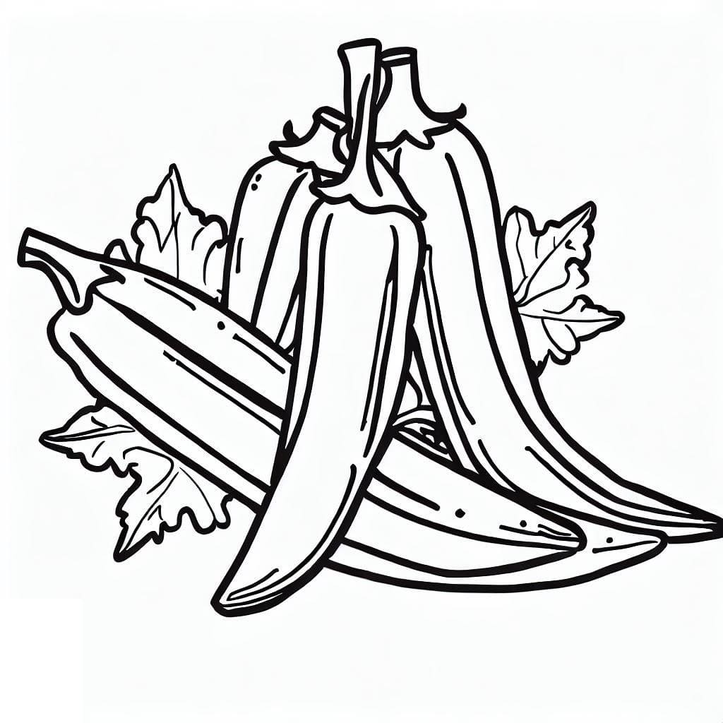 Desenho de Imagem de Quiabo para Colorir e Pintar