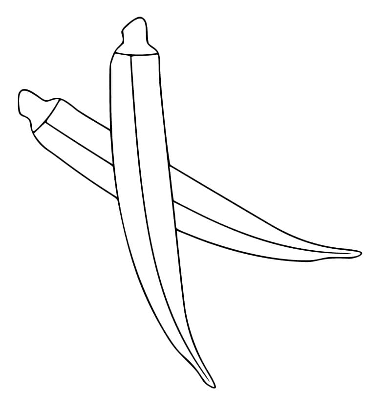 Desenho de Quiabo Fácil para Colorir e Pintar