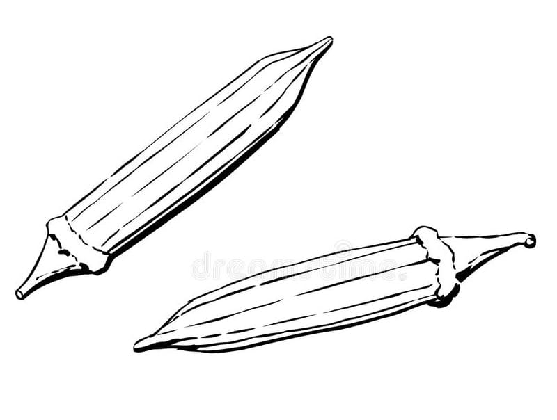 Desenho de Quiabo Grátis para Colorir e Pintar