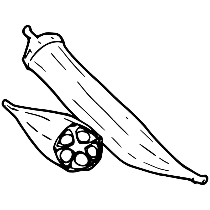 Desenho de Quiabo Grátis para Crianças para Colorir e Pintar