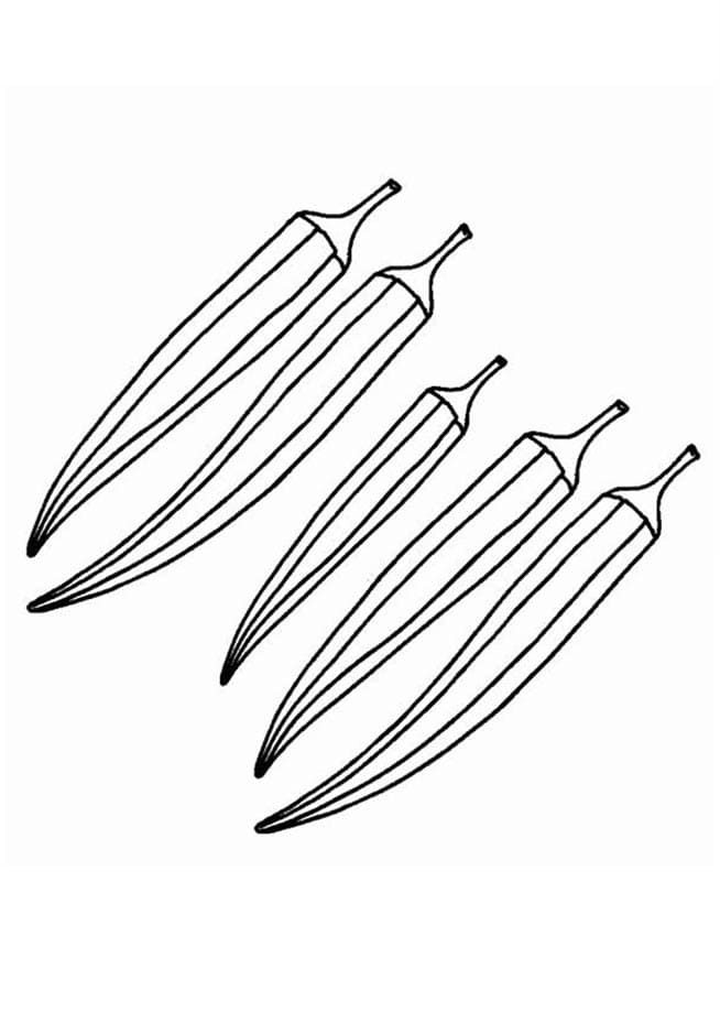 Desenho de Quiabo para Imprimir e Colorir com Lápis de Cor e Pintar