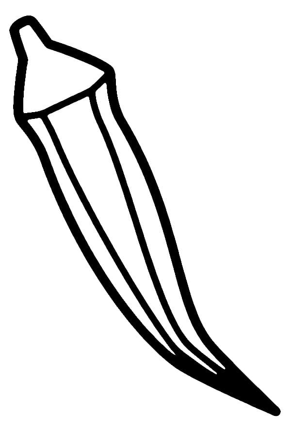 Desenho de Quiabo Simples para Colorir e Pintar