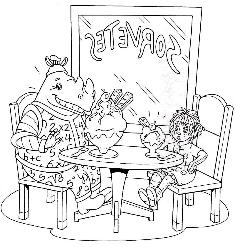 Desenho de Quindim e Emília para Colorir e Pintar