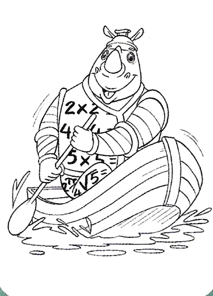 Desenho de Quindim no Barco para Colorir e Pintar