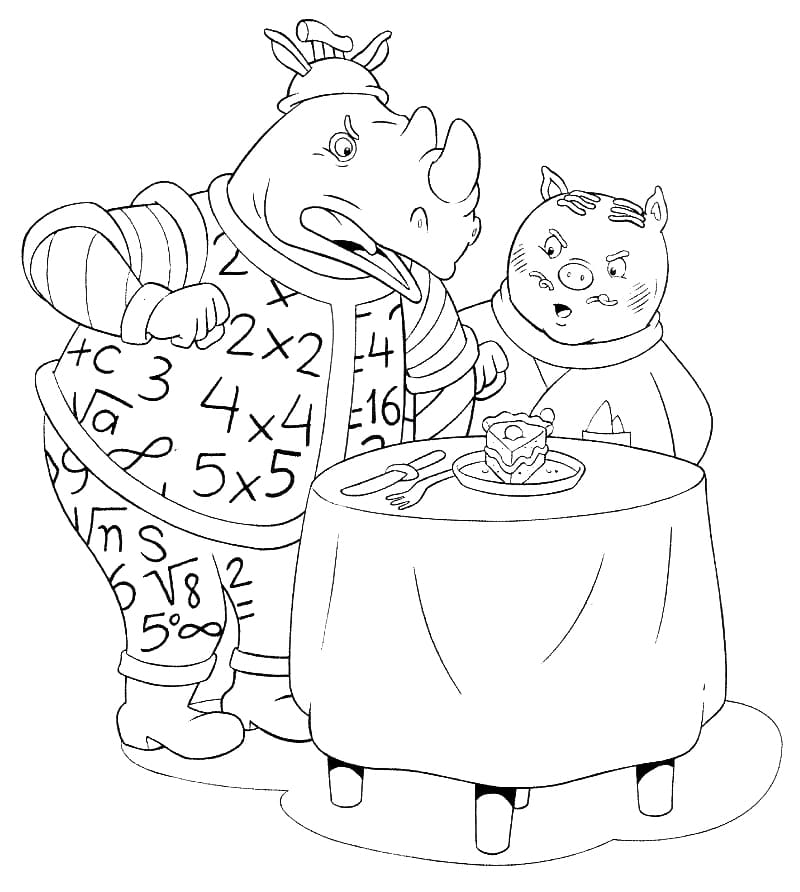 Desenho de Rabico e Quindim para Colorir e Pintar