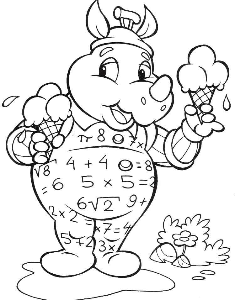 Desenho de Sítio do Picá Pau Amarelo Quindim Segurando Sorvetes para Colorir e Pintar