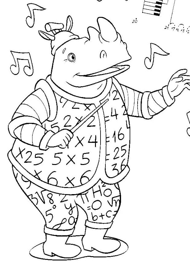 Desenho do Sítio do Picá Pau Amarelo Quindim Professor de Música para Colorir e Pintar