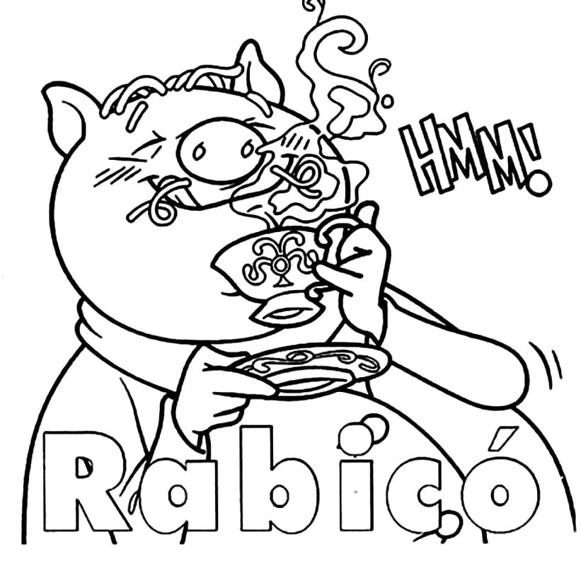 Desenho de Rabico Sítio do Picapau Amarelo Download para Colorir e Pintar