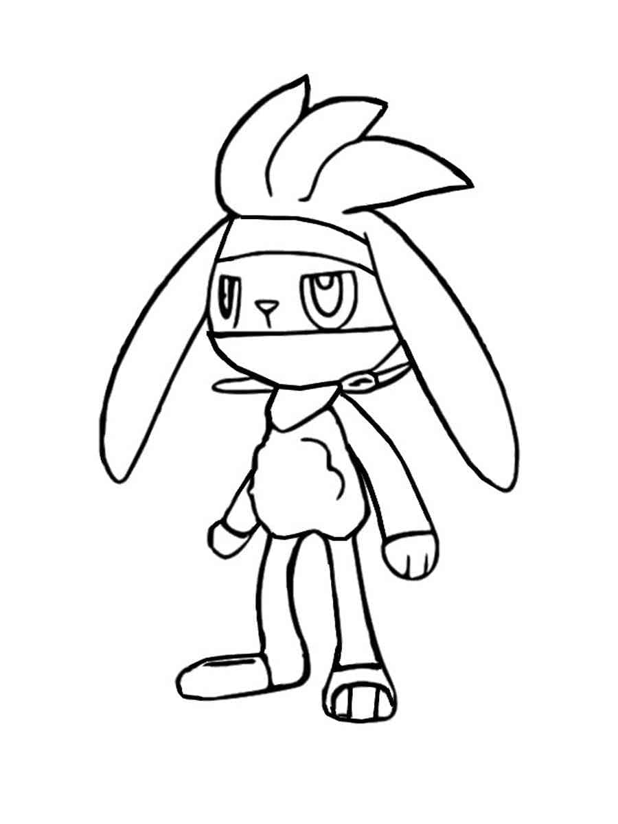 Desenho de Imagem de Pokemon Raboot para Colorir e Pintar