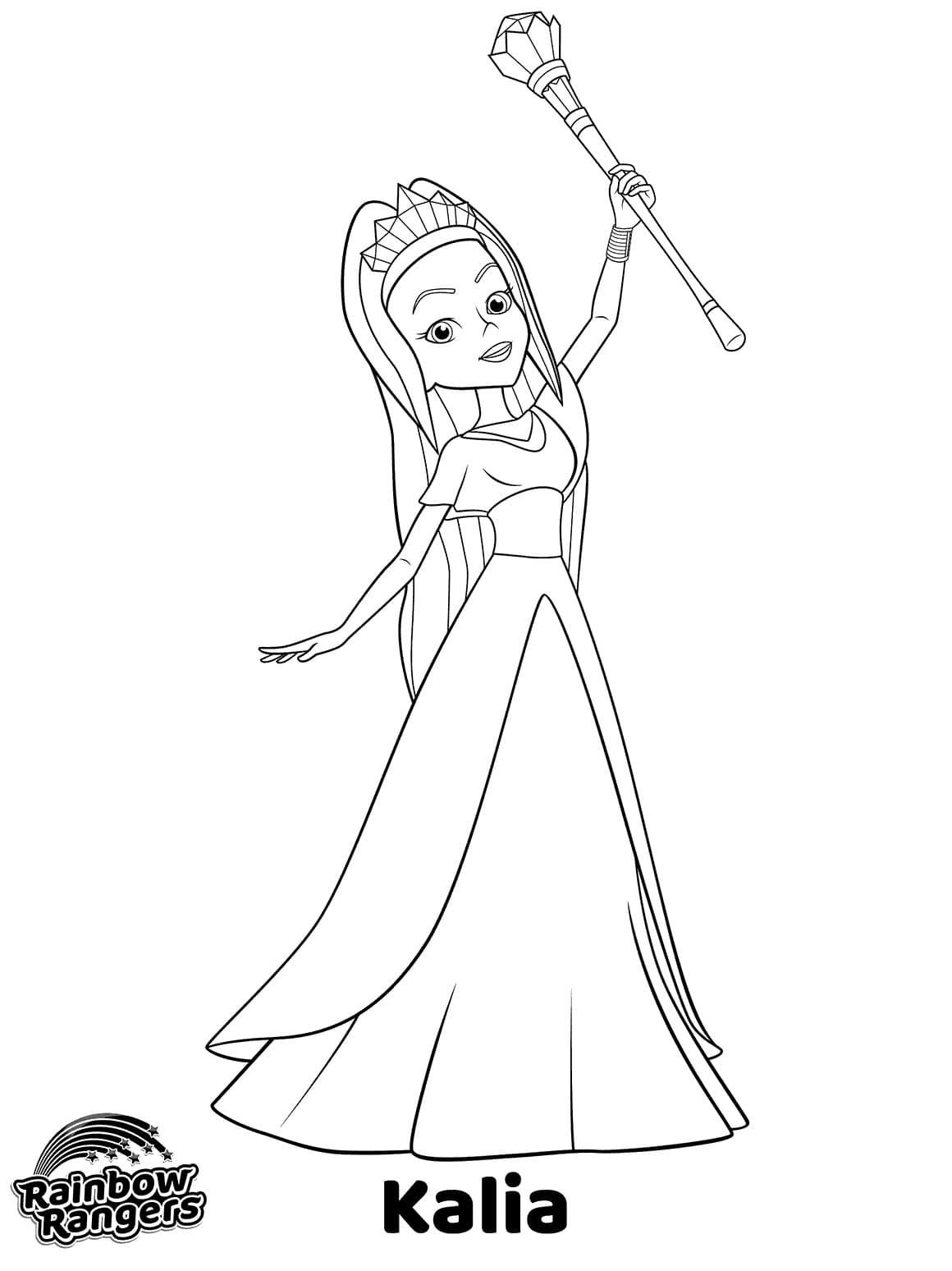 Desenho de Kalia de Rainbow Rangers para Colorir e Pintar