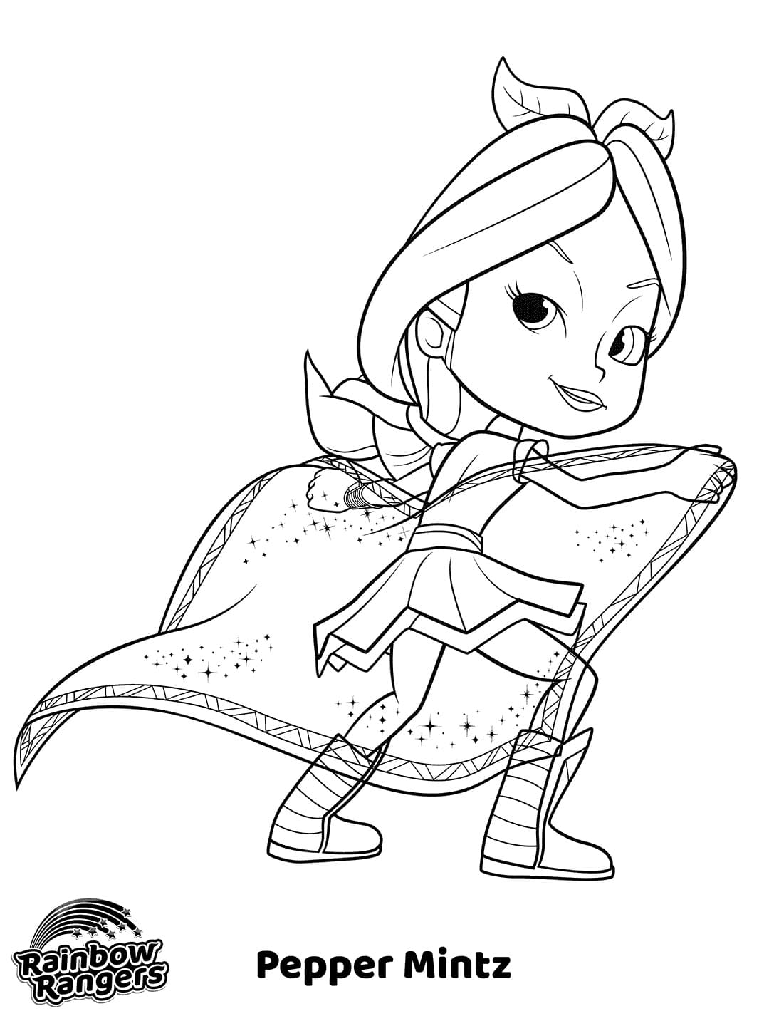 Desenho de Pepper Mintz de Rainbow Rangers para Colorir e Pintar