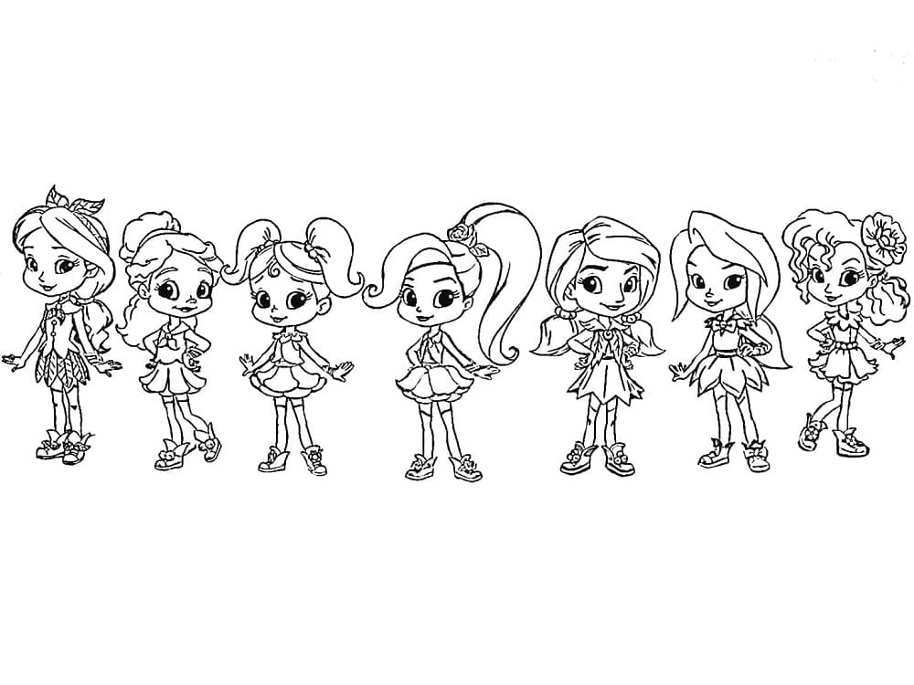 Desenho de Personagens de Rainbow Rangers para Colorir e Pintar