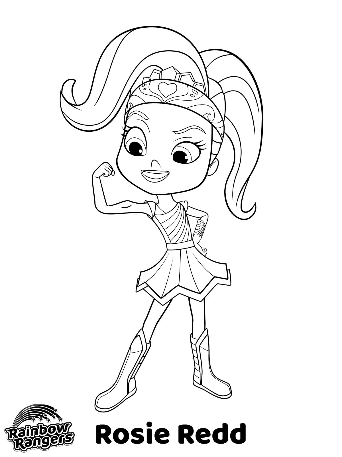 Desenho de Rosie Redd de Rainbow Rangers para Colorir e Pintar