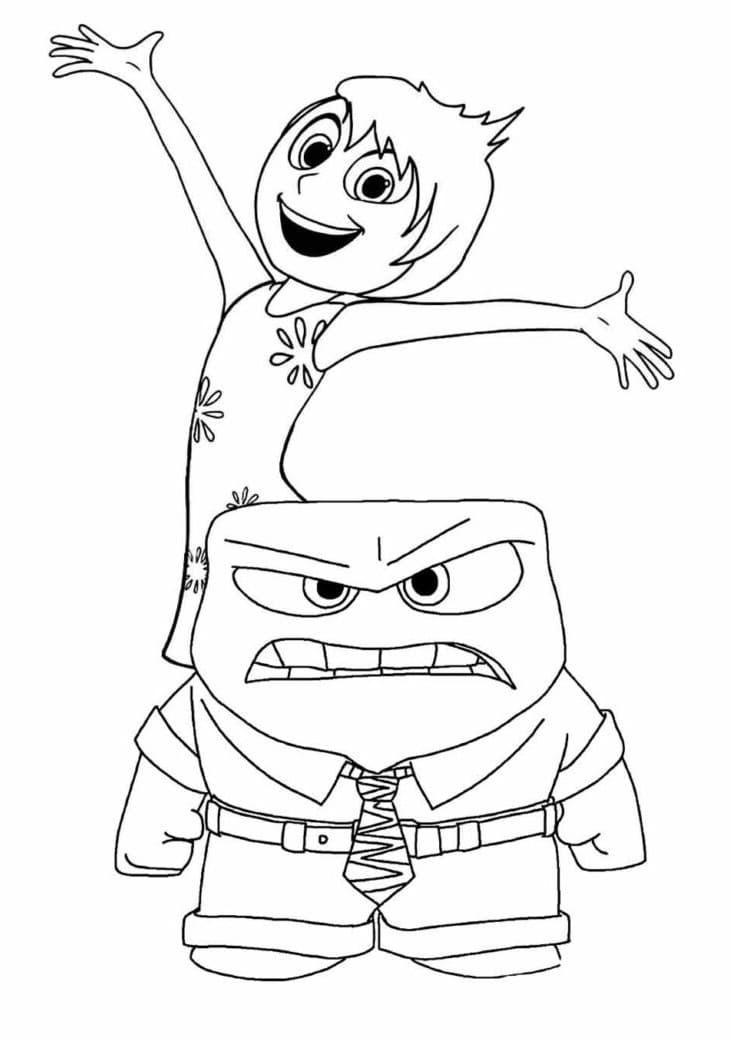 Desenho de Alegria e Raiva para Colorir e Pintar