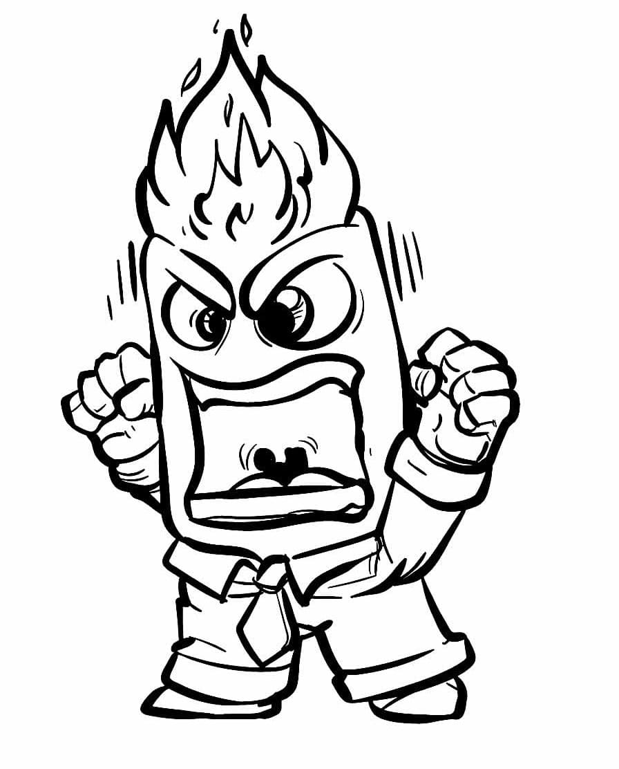 Desenho de Raiva Grátis para Colorir e Pintar