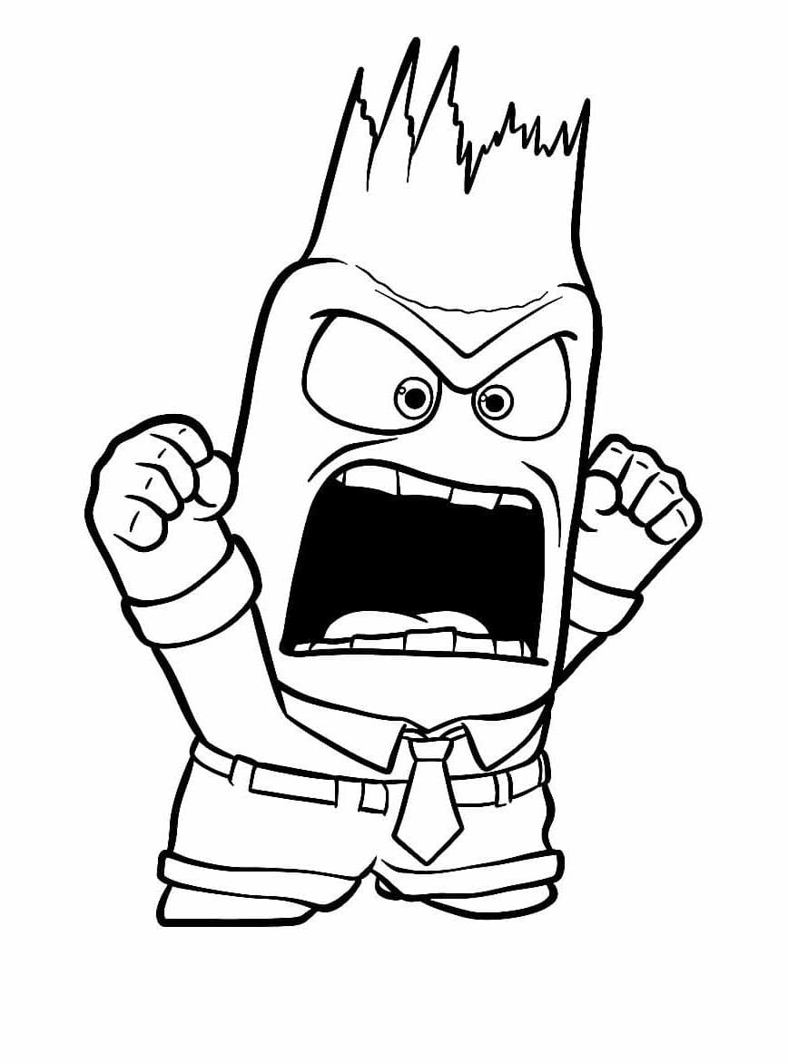 Desenho de Raiva Imprimivel para Colorir e Pintar