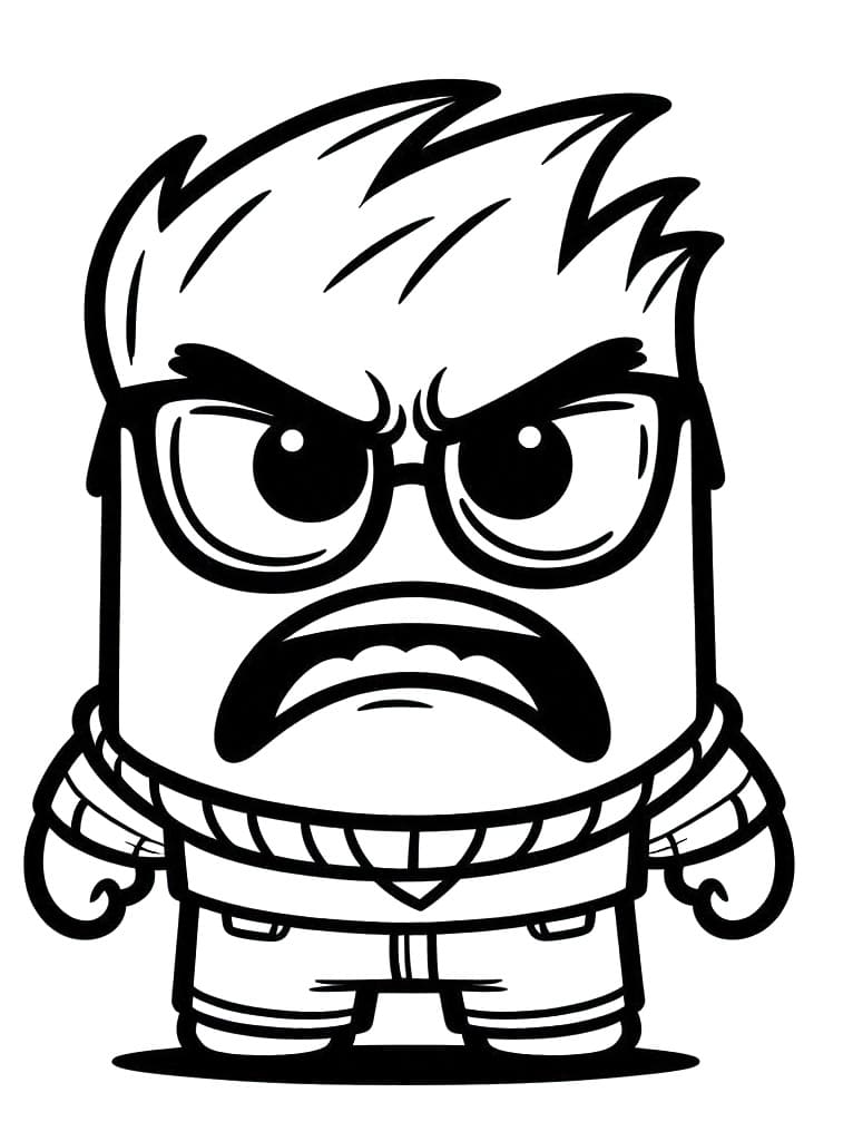 Desenho de Raiva para Crianças de 3 Anos para Colorir e Pintar